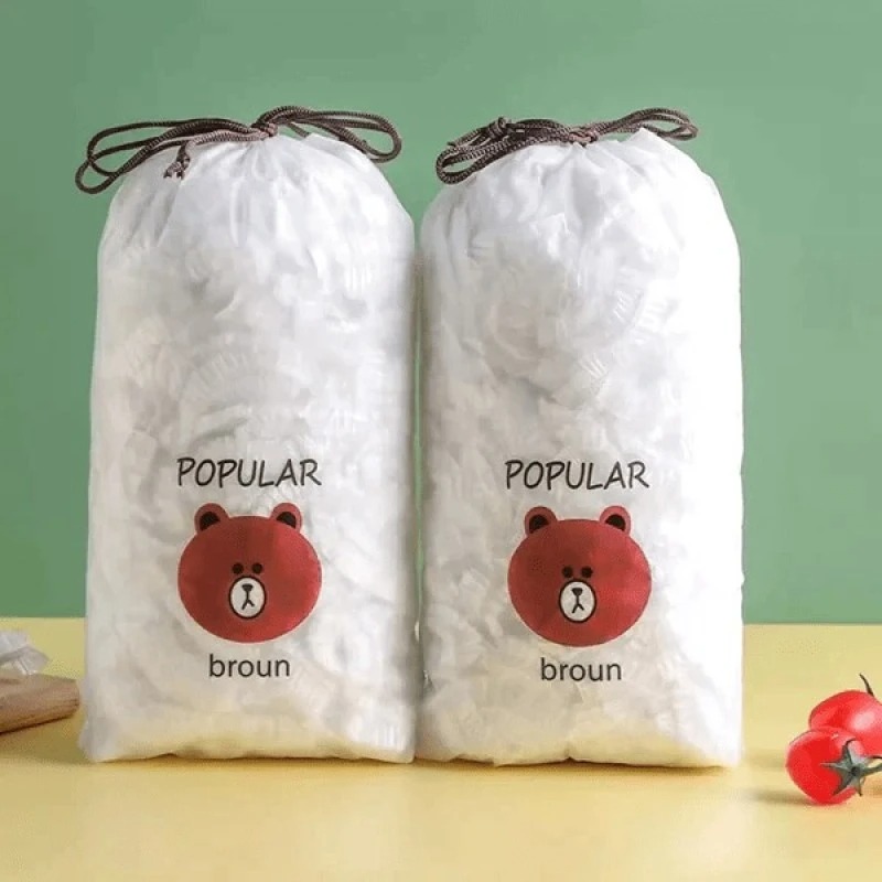 200 Pcs Disposable Food Cover Plastic Wrap Elastic Food